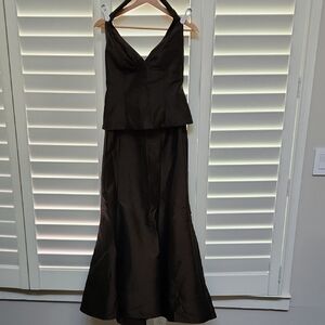 David's Bridal Strapless Black Dress